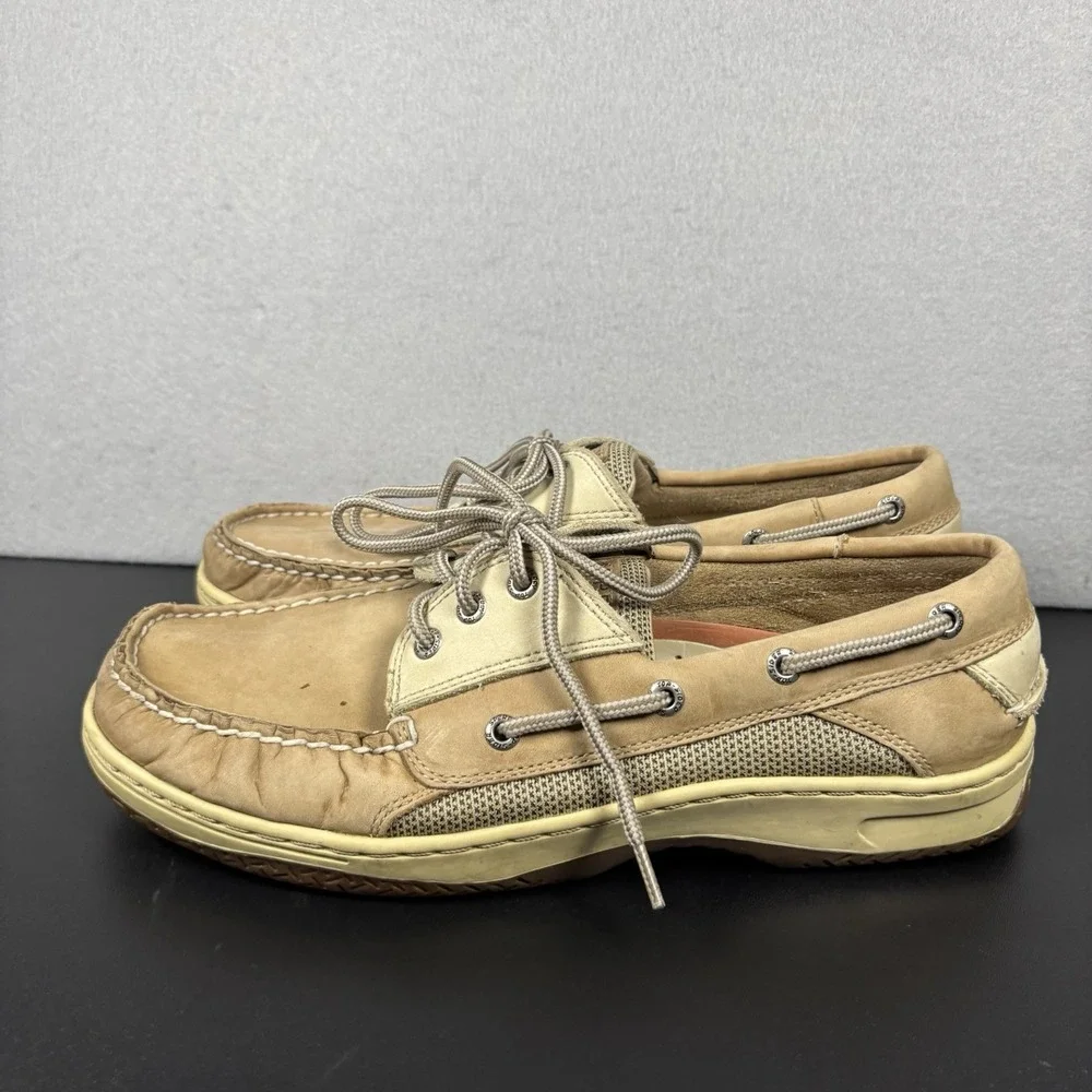 SPERRY Top Sider Men's Billfish 3 Eye Boat Shoes TAN/BEIGE 0799023 Size 9.5M
